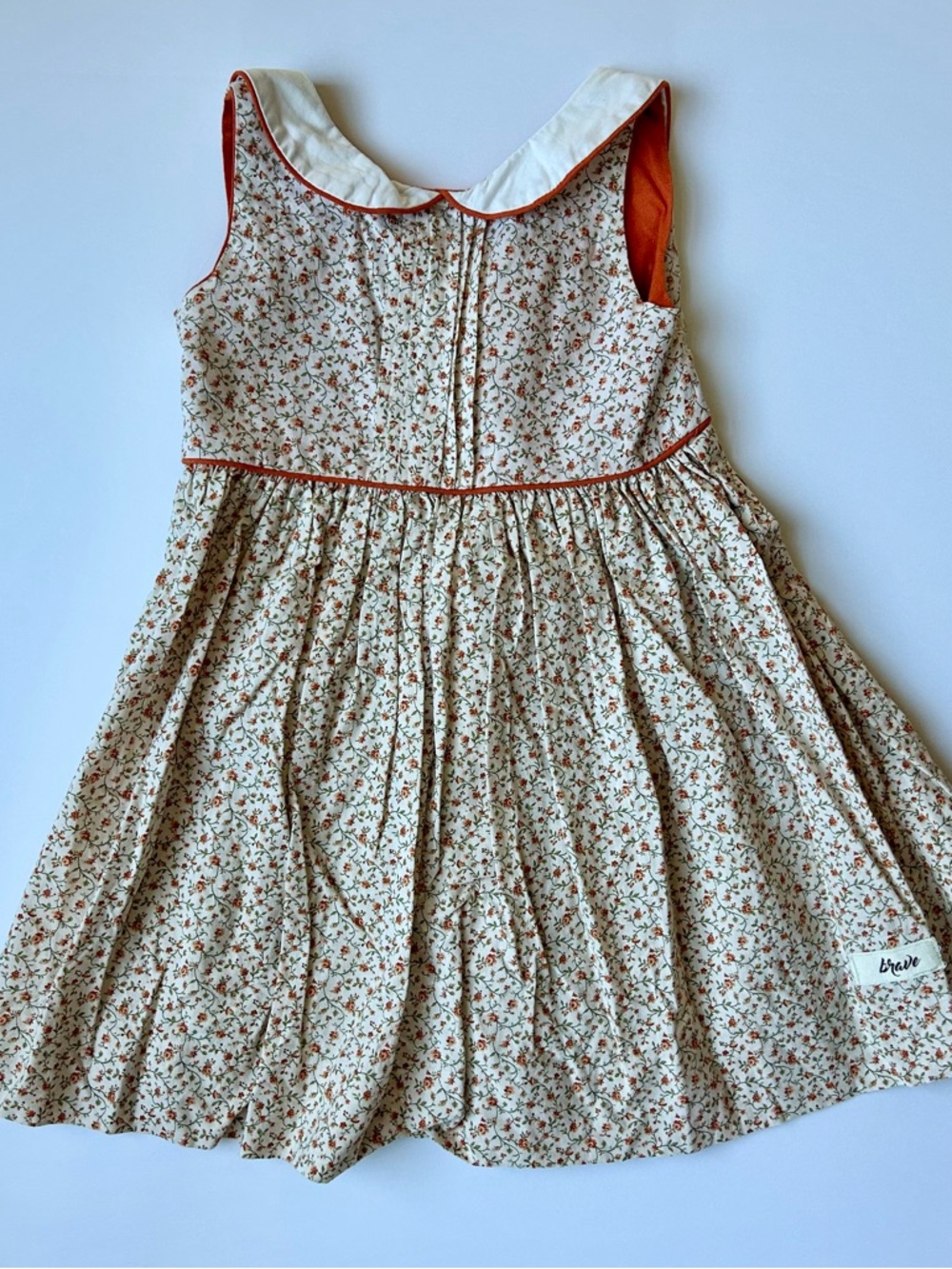 Girls' Robyn & Wren Vintage-Style Floral Dress with Peter Pan Collar